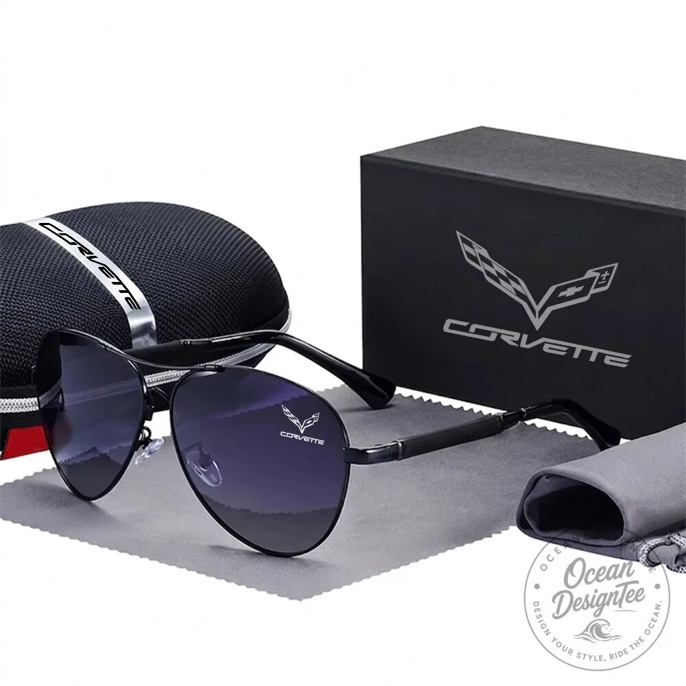 Corvette C8 Stingray Gold Frame Polarized Aviator Sunglasses with Case 14 Corvette C8 Stingray Gold Frame Polarized Aviator Sunglasses with Case