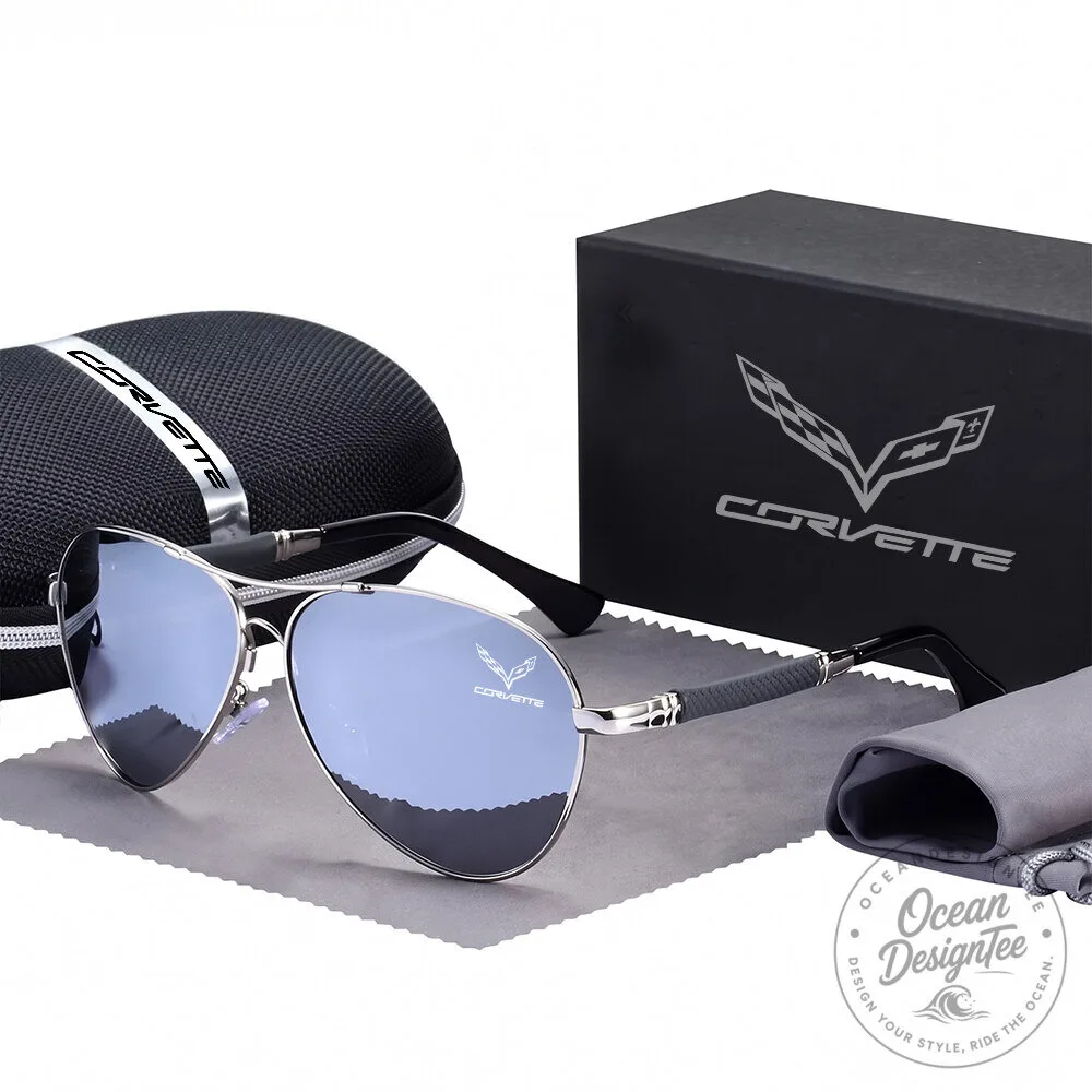 Corvette C8 Stingray Gold Frame Polarized Aviator Sunglasses with Case 15 Corvette C8 Stingray Gold Frame Polarized Aviator Sunglasses with Case