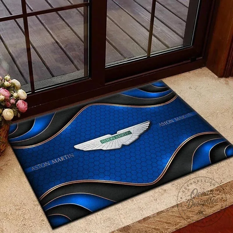 Aston Martin Racing Blue Honeycomb Luxury Welcome Doormat