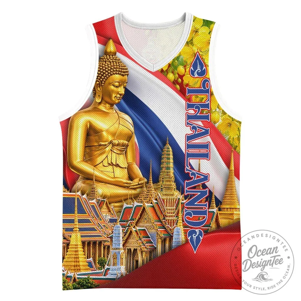 Thailand Golden Buddha Elephant Temple Garuda Art Basketball Jersey