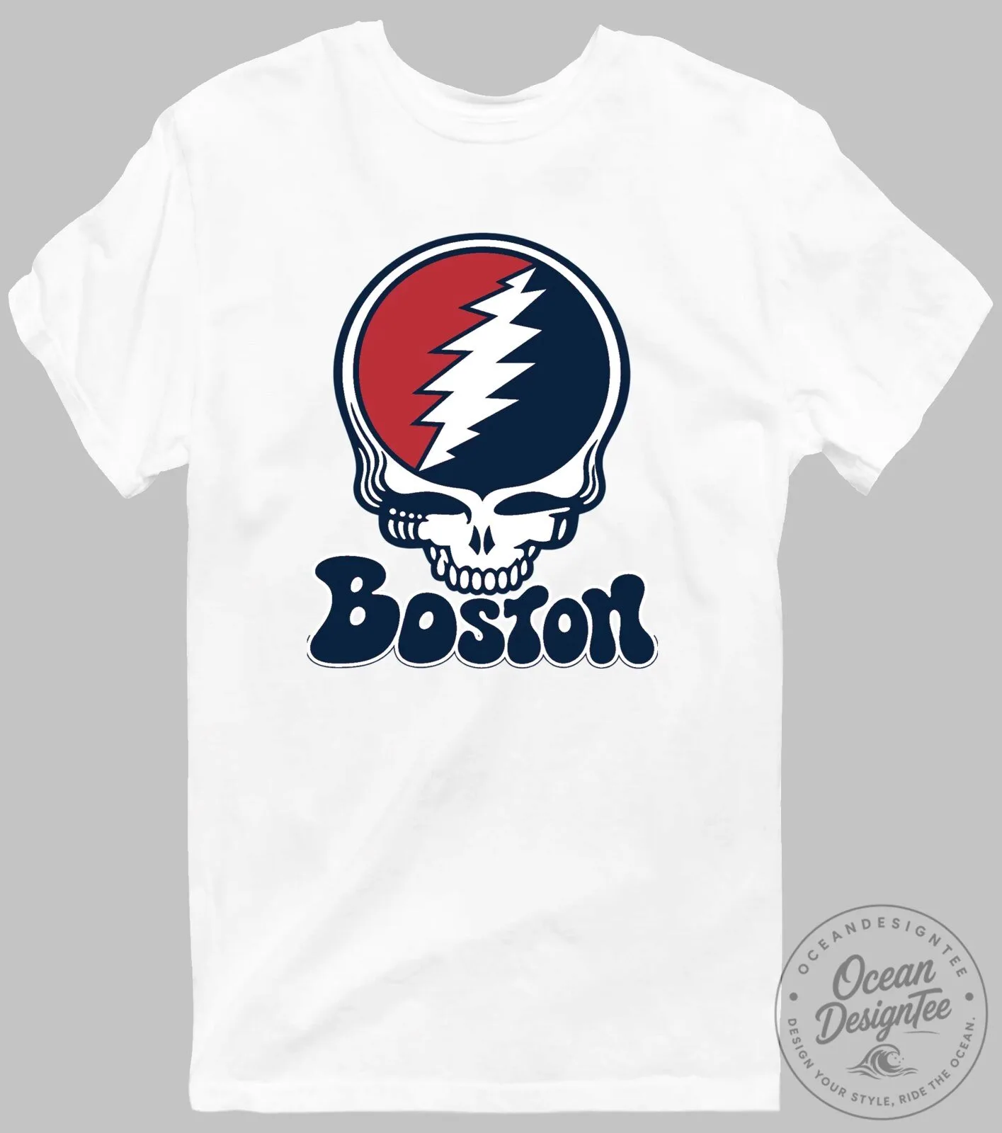 Grateful Dead Steal Your Face Boston Baseball Skull T-Shirt 28 Grateful Dead Steal Your Face Boston Baseball Skull T-Shirt