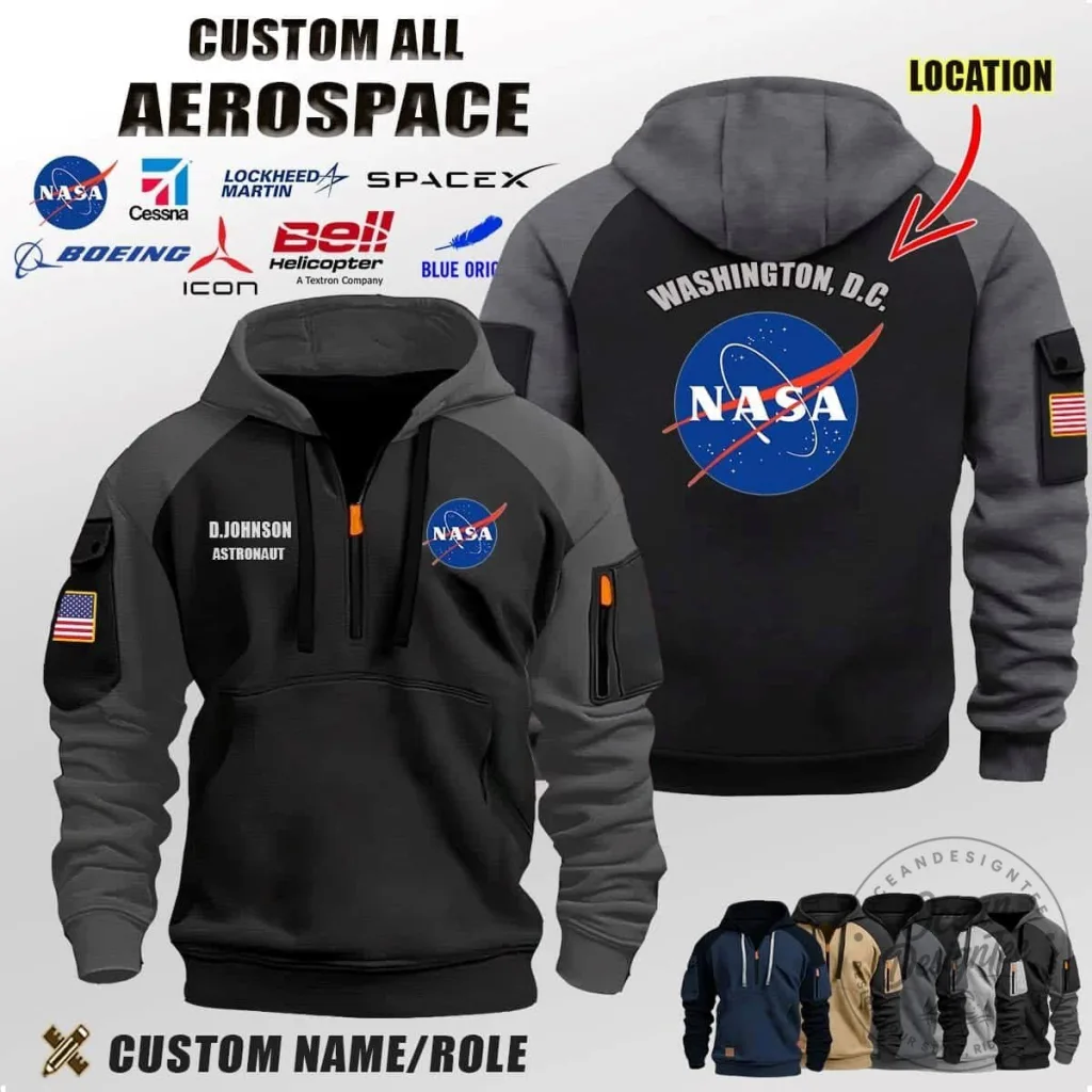 NASA Washington D.C. Astronaut Half-Zip Pullover Hoodie NASA Washington D.C. Astronaut Half-Zip Pullover Hoodie