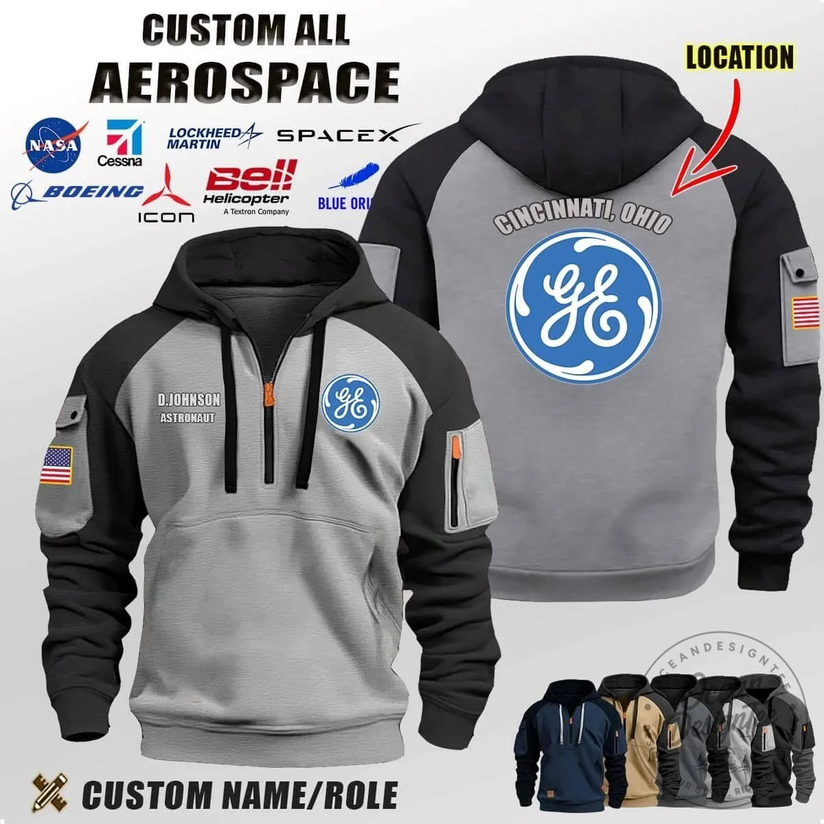 NASA Washington D.C. Astronaut Half-Zip Pullover Hoodie 11 NASA Washington D.C. Astronaut Half-Zip Pullover Hoodie