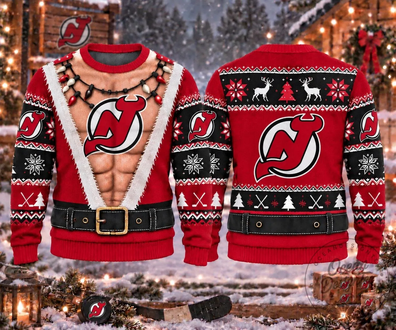 New Jersey Devils Christmas Ugly Sweater Funny Body Holiday Sweatshirt