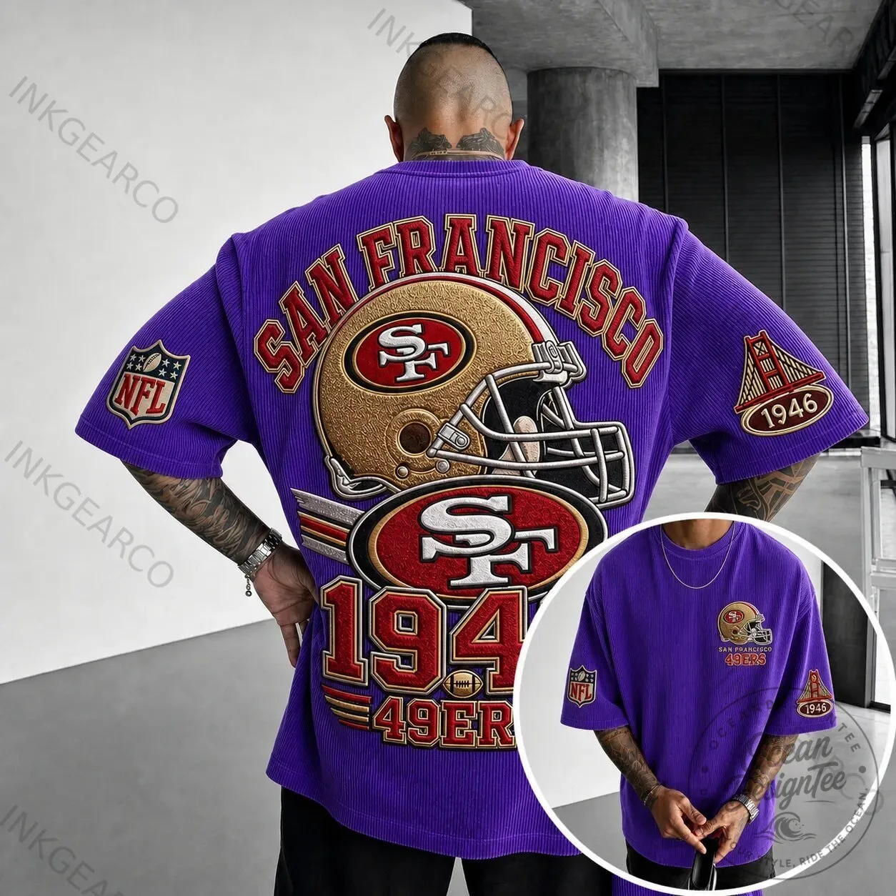 San Francisco 49ers NFL Football Helmet Graphic T-Shirt