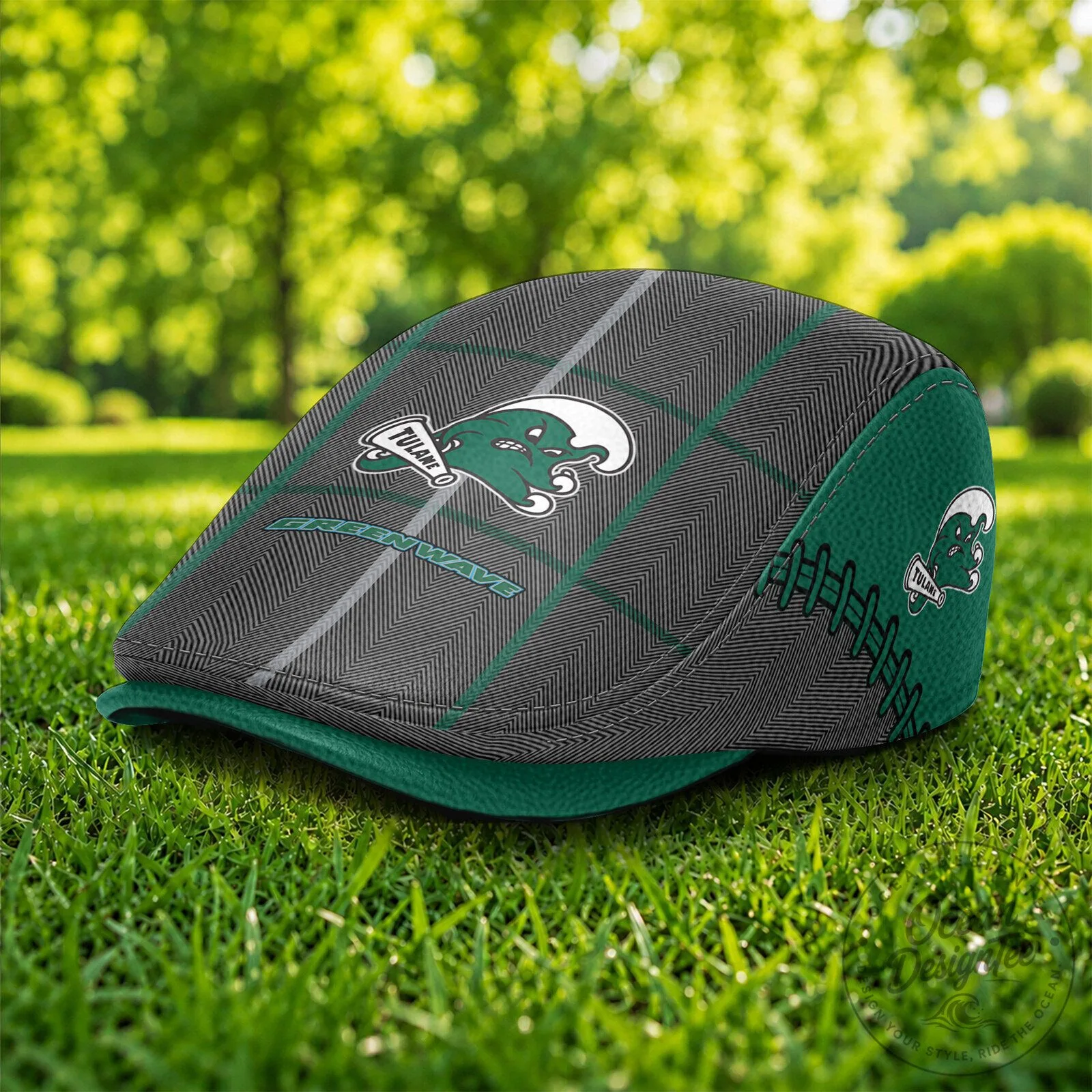 Tulane Green Wave NCAA Golf Flat Cap, Stylish Ivy League Driving Hat