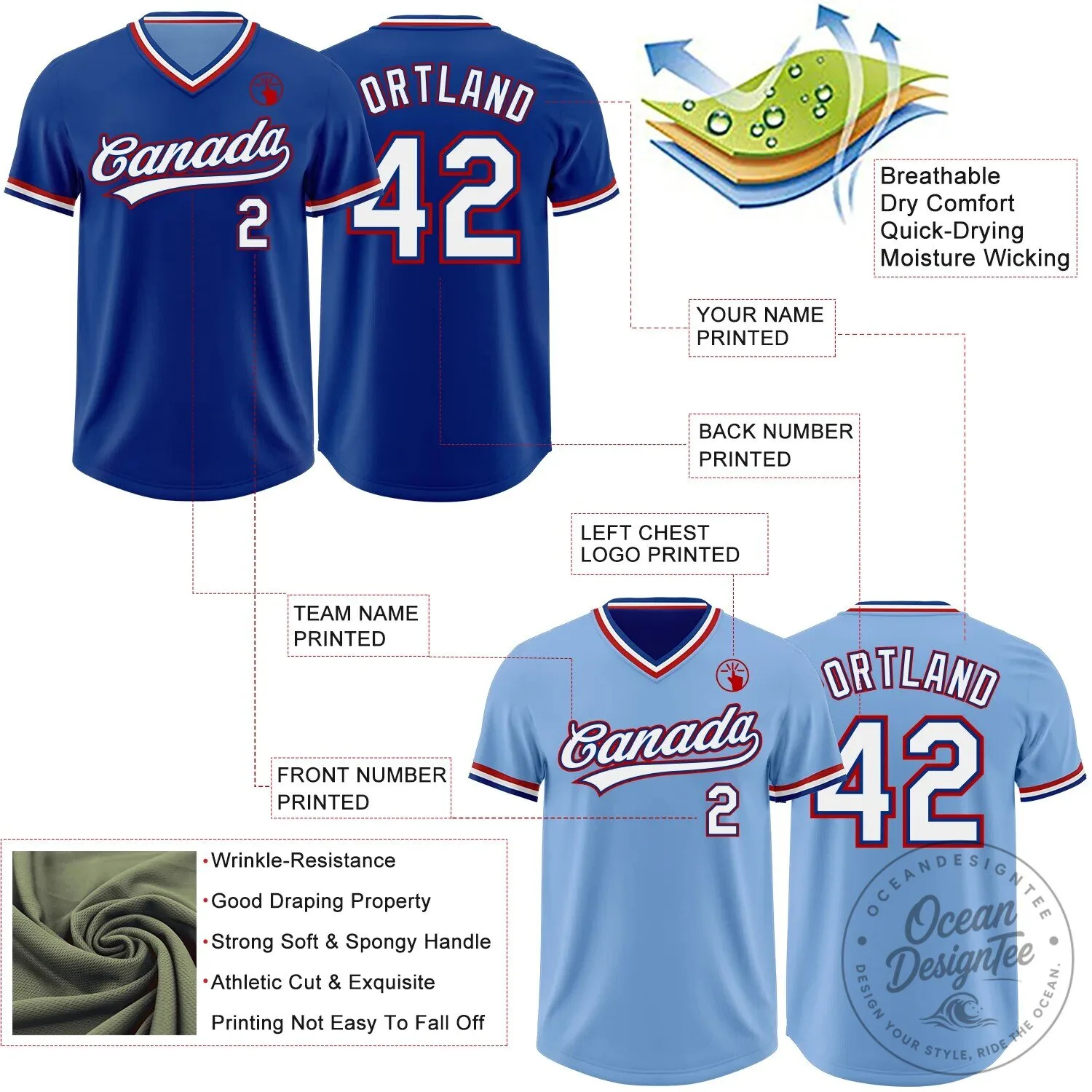 Reversible Baseball Jersey in Custom Royal Blue and Light Blue Pullover Design 15 Reversible Baseball Jersey in Custom Royal Blue and Light Blue Pullover Design