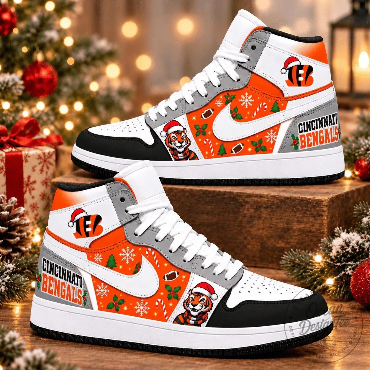 Cincinnati Bengals Christmas Holiday High-Top Shoes 5 Cincinnati Bengals Christmas Holiday High-Top Shoes