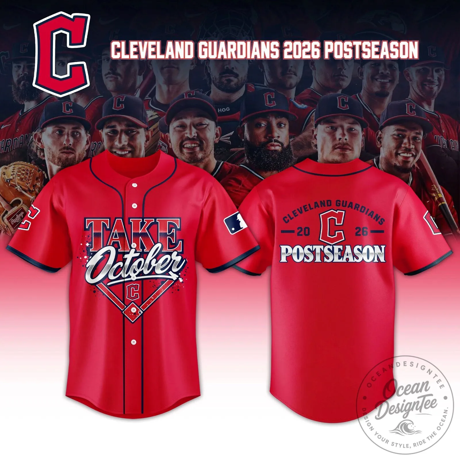 2026 Postseason Baseball Jersey for Cleveland Guardians - Take October