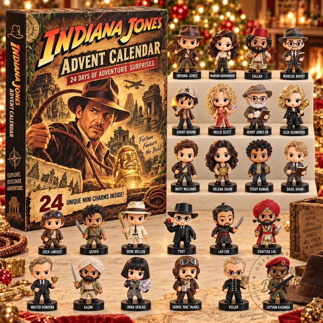 Indiana Jones 24 Days of Adventure Surprises Collectible Figurine Advent Calendar