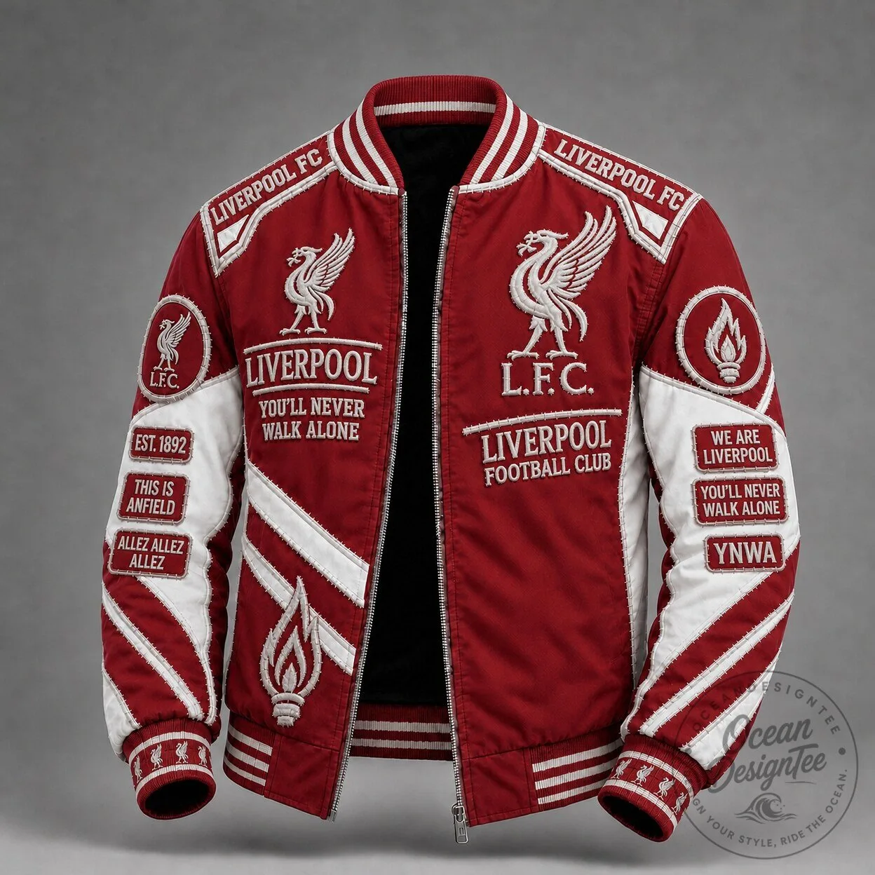 You'll Never Walk Alone Varsity Bomber Jacket from Liverpool Football Club