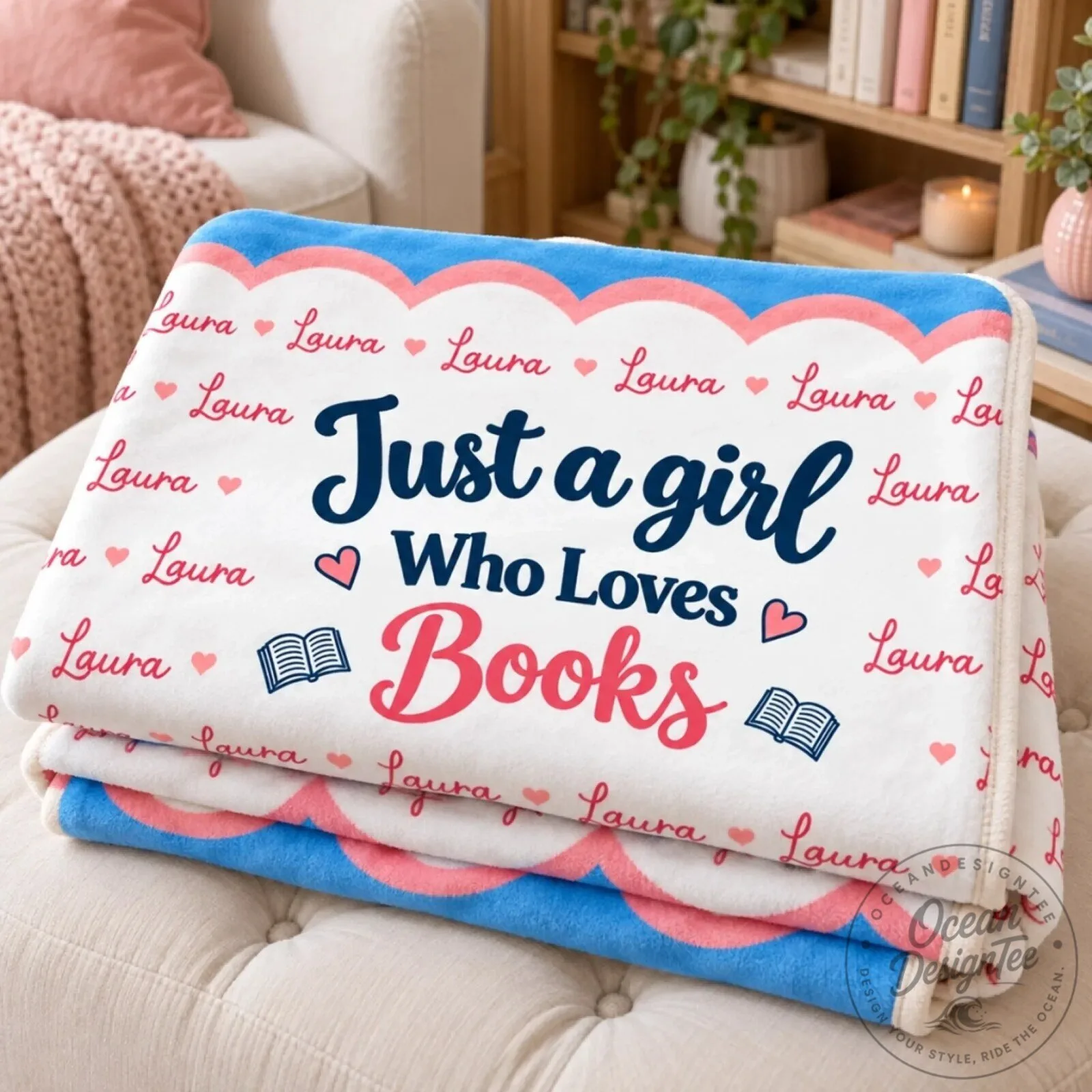 Personalized Just A Girl Who Loves Books Custom Name Blanket 18 Personalized Just A Girl Who Loves Books Custom Name Blanket