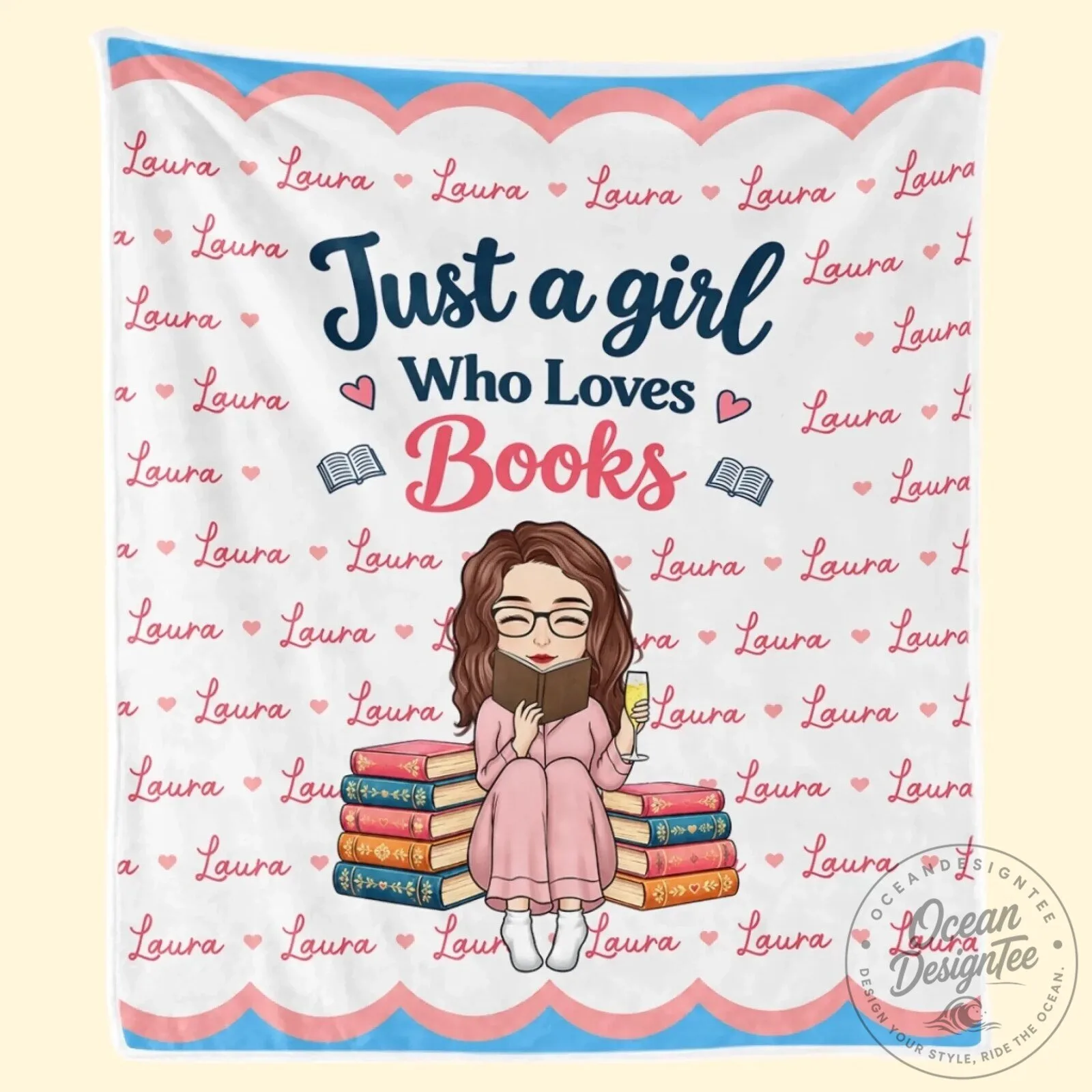 Personalized Just A Girl Who Loves Books Custom Name Blanket 19 Personalized Just A Girl Who Loves Books Custom Name Blanket