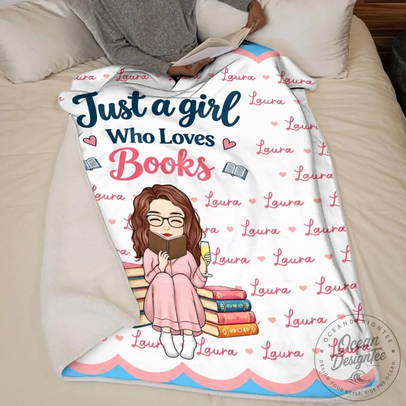 Personalized Just A Girl Who Loves Books Custom Name Blanket 22 Personalized Just A Girl Who Loves Books Custom Name Blanket