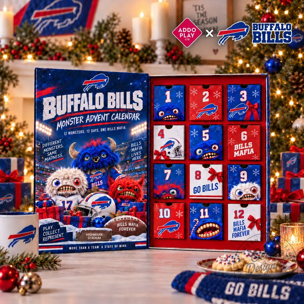 Buffalo Bills Monster Advent Calendar Christmas Holiday Gift