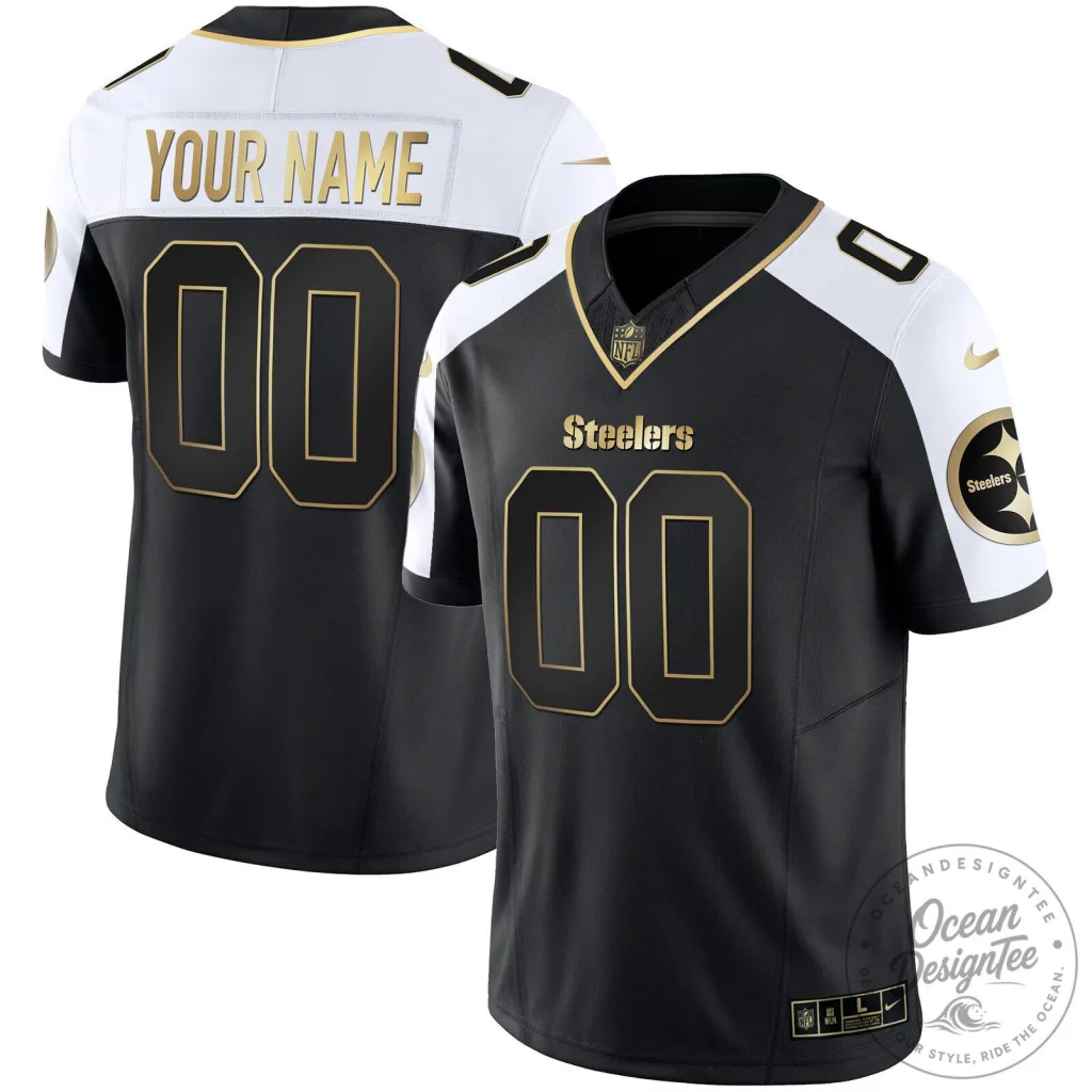 Pittsburgh Steelers Black and Gold Vapor Custom Football Jersey Pittsburgh Steelers Black and Gold Vapor Custom Football Jersey