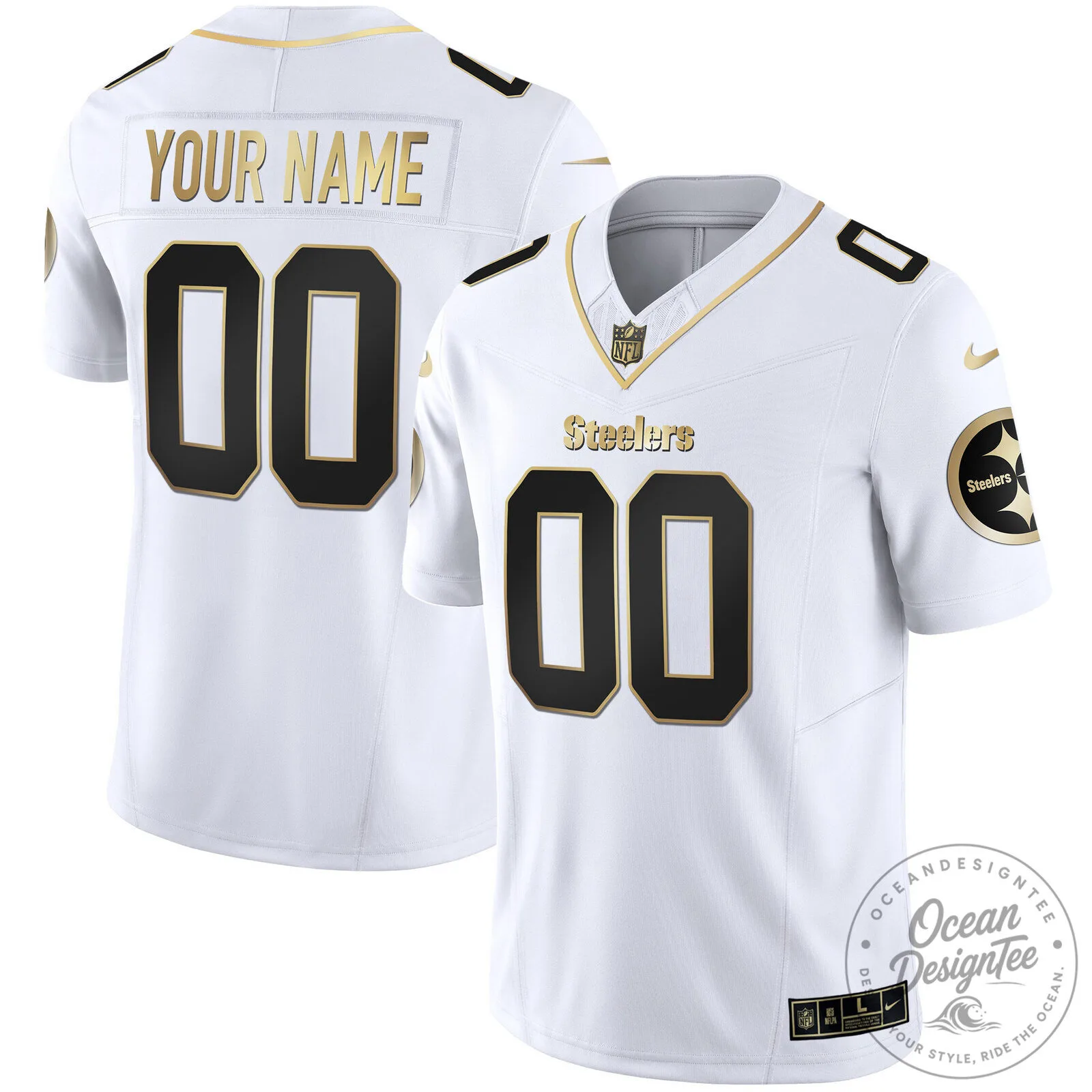Pittsburgh Steelers Black and Gold Vapor Custom Football Jersey 11 Pittsburgh Steelers Black and Gold Vapor Custom Football Jersey