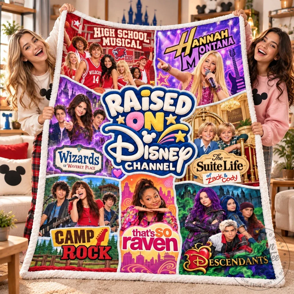 Raised On Disney Channel Shows Fleece Blanket Raised On Disney Channel Shows Fleece Blanket