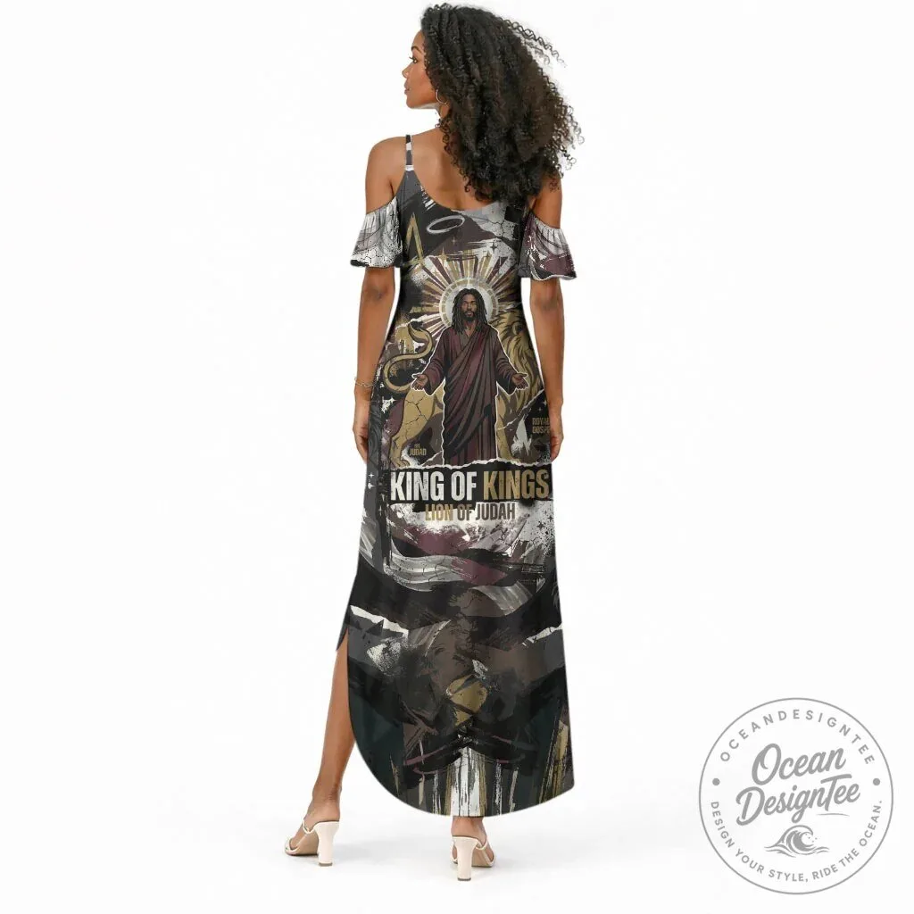 Jesus Is King Lion Of Judah Christian Faith Cold Shoulder Maxi Dress 5 Jesus Is King Lion Of Judah Christian Faith Cold Shoulder Maxi Dress