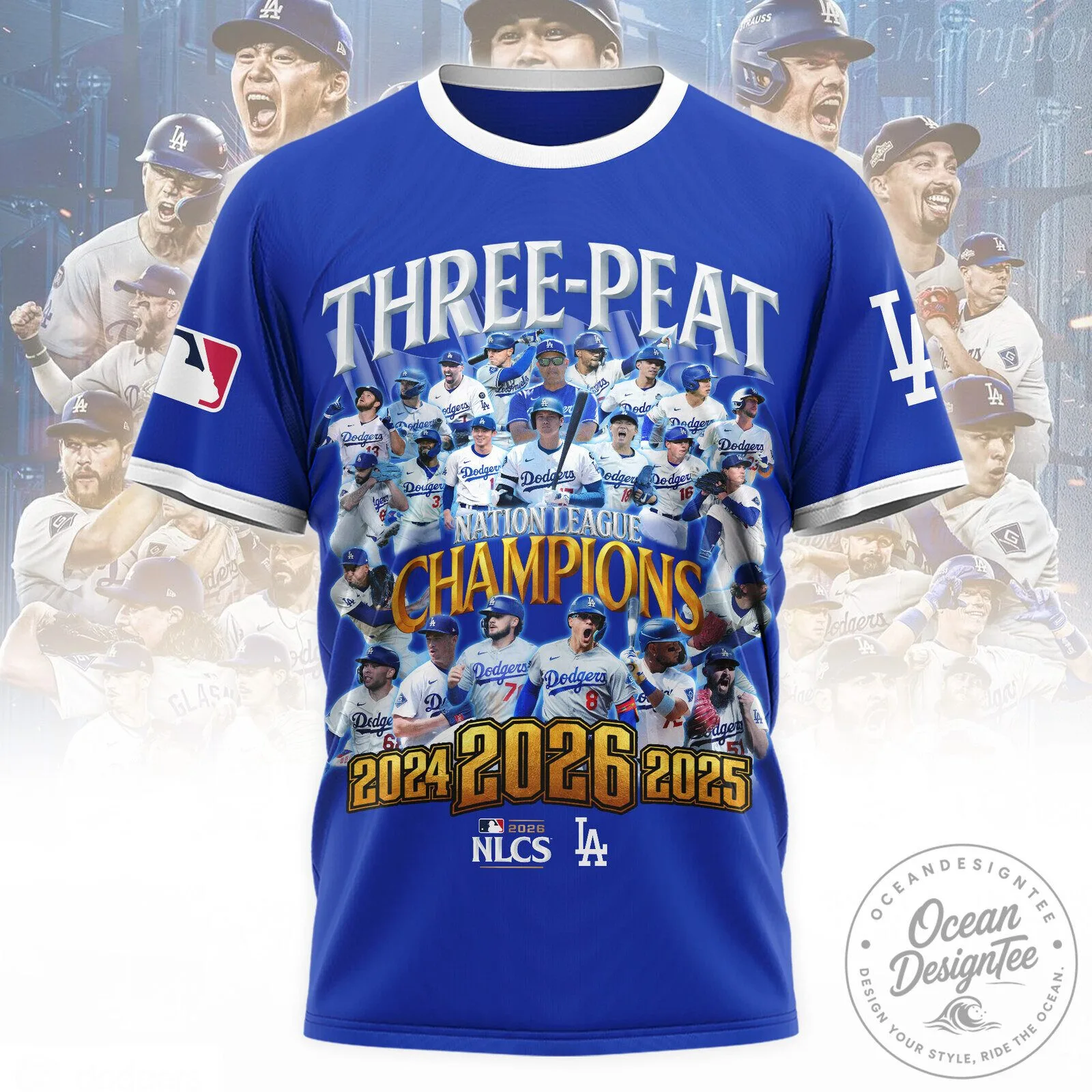 Los Angeles Dodgers Three-Peat National League Champions Baseball Jersey