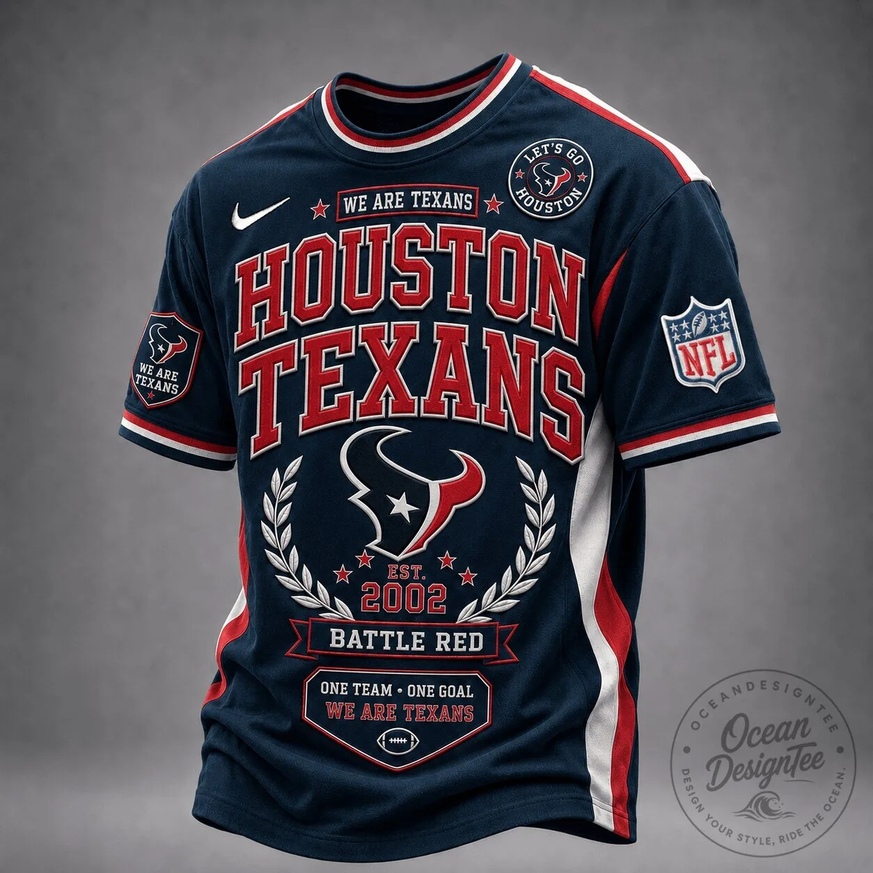 Houston Texans Football Fan Shirt NFL Battle Red Game Day T-Shirt