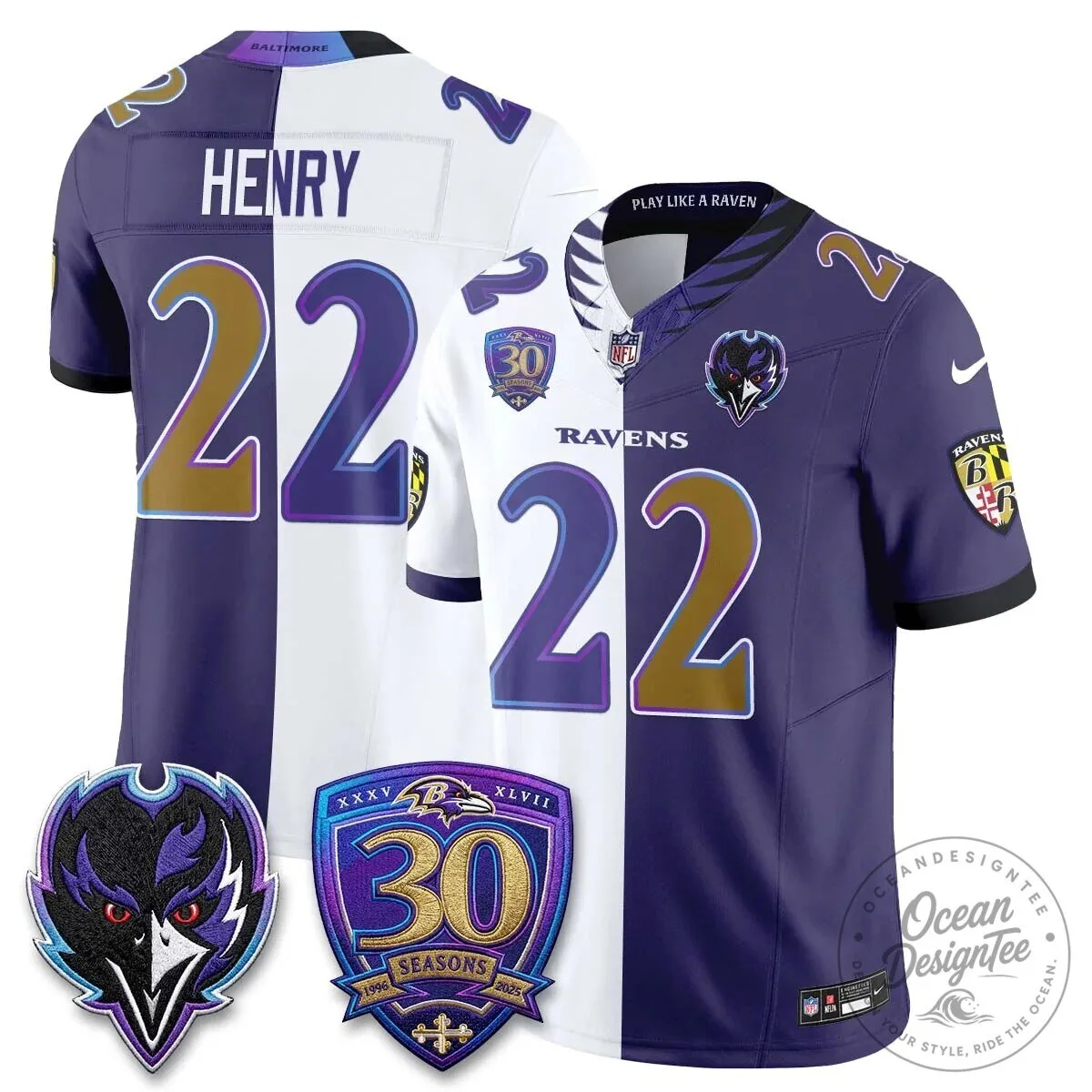 Lamar Jackson Baltimore Ravens Purple White Split Vapor Football Jersey 45 Lamar Jackson Baltimore Ravens Purple White Split Vapor Football Jersey