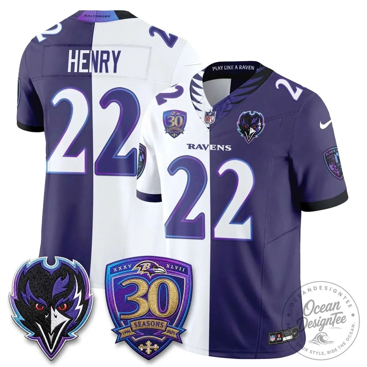 Lamar Jackson Baltimore Ravens Purple White Split Vapor Football Jersey 55 Lamar Jackson Baltimore Ravens Purple White Split Vapor Football Jersey