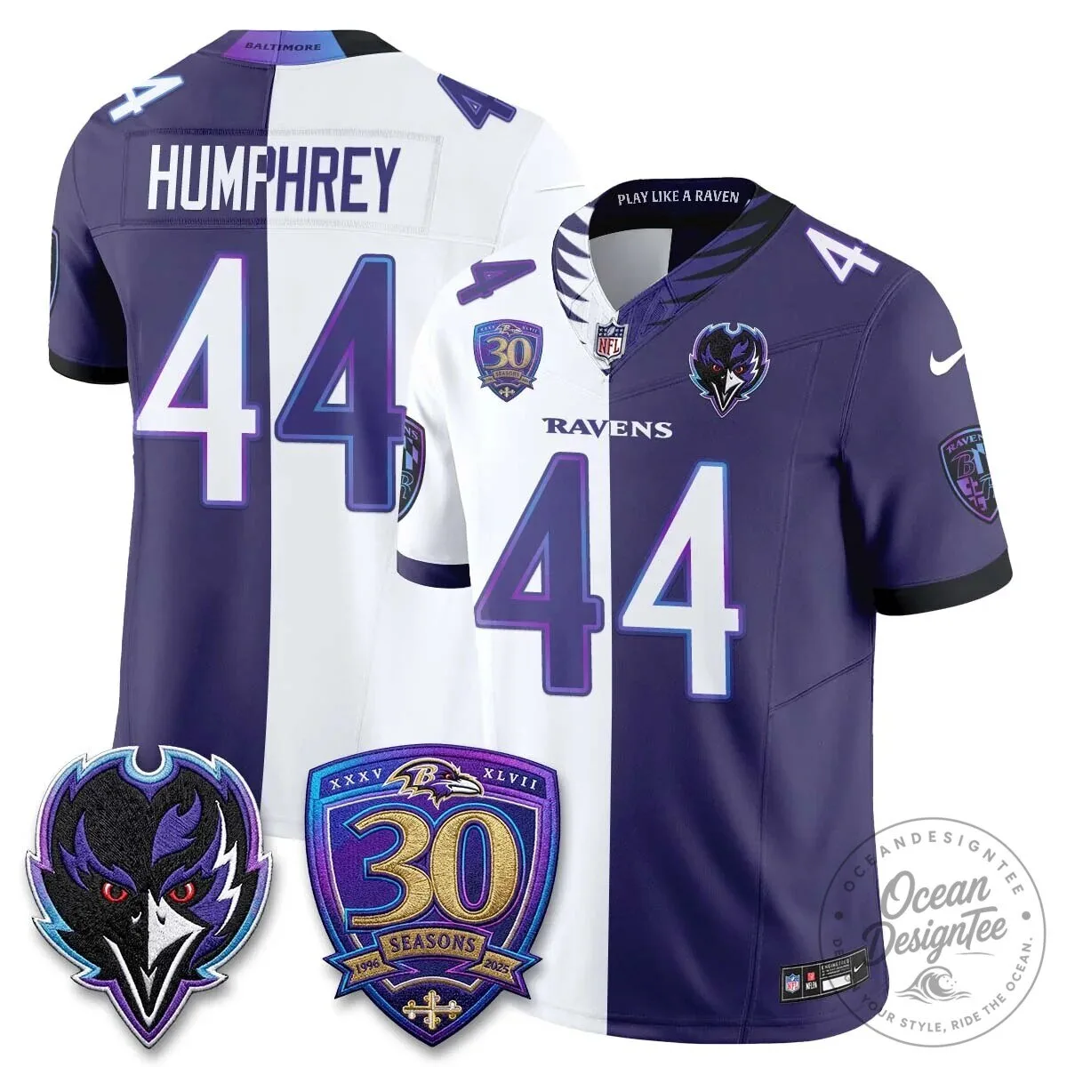 Lamar Jackson Baltimore Ravens Purple White Split Vapor Football Jersey 60 Lamar Jackson Baltimore Ravens Purple White Split Vapor Football Jersey