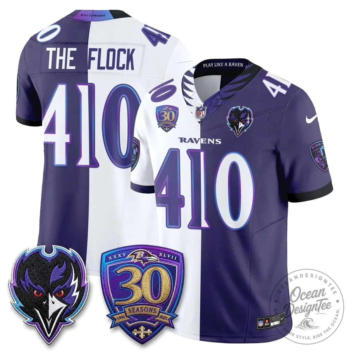 Lamar Jackson Baltimore Ravens Purple White Split Vapor Football Jersey 63 Lamar Jackson Baltimore Ravens Purple White Split Vapor Football Jersey