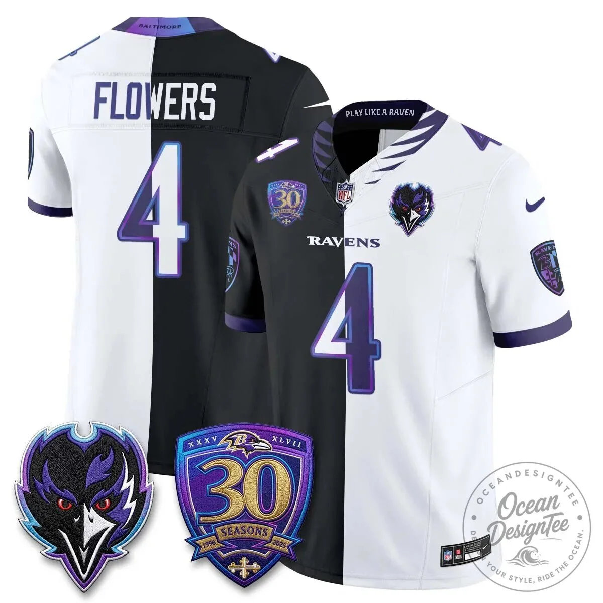 Lamar Jackson Baltimore Ravens Purple White Split Vapor Football Jersey 66 Lamar Jackson Baltimore Ravens Purple White Split Vapor Football Jersey