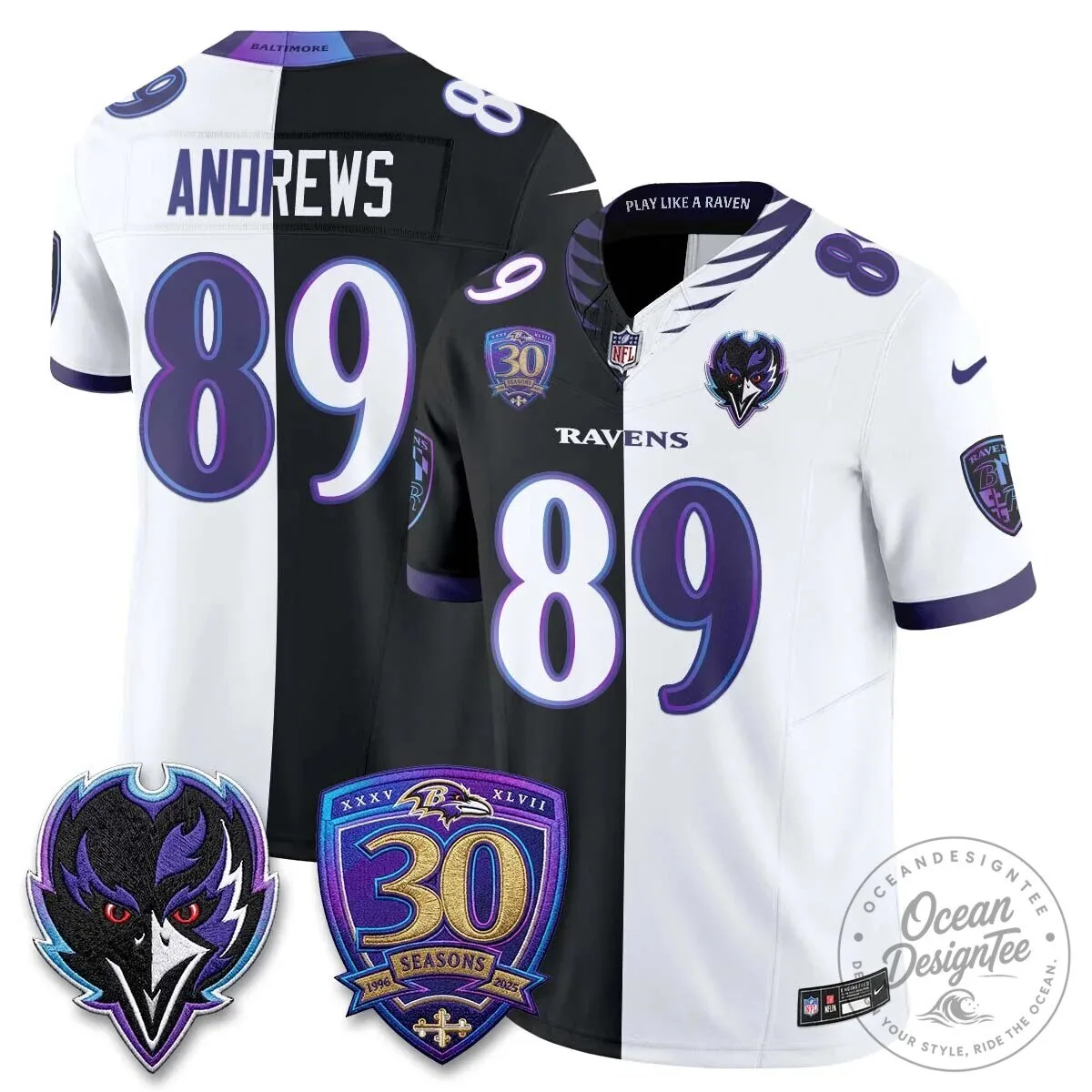 Lamar Jackson Baltimore Ravens Purple White Split Vapor Football Jersey 69 Lamar Jackson Baltimore Ravens Purple White Split Vapor Football Jersey