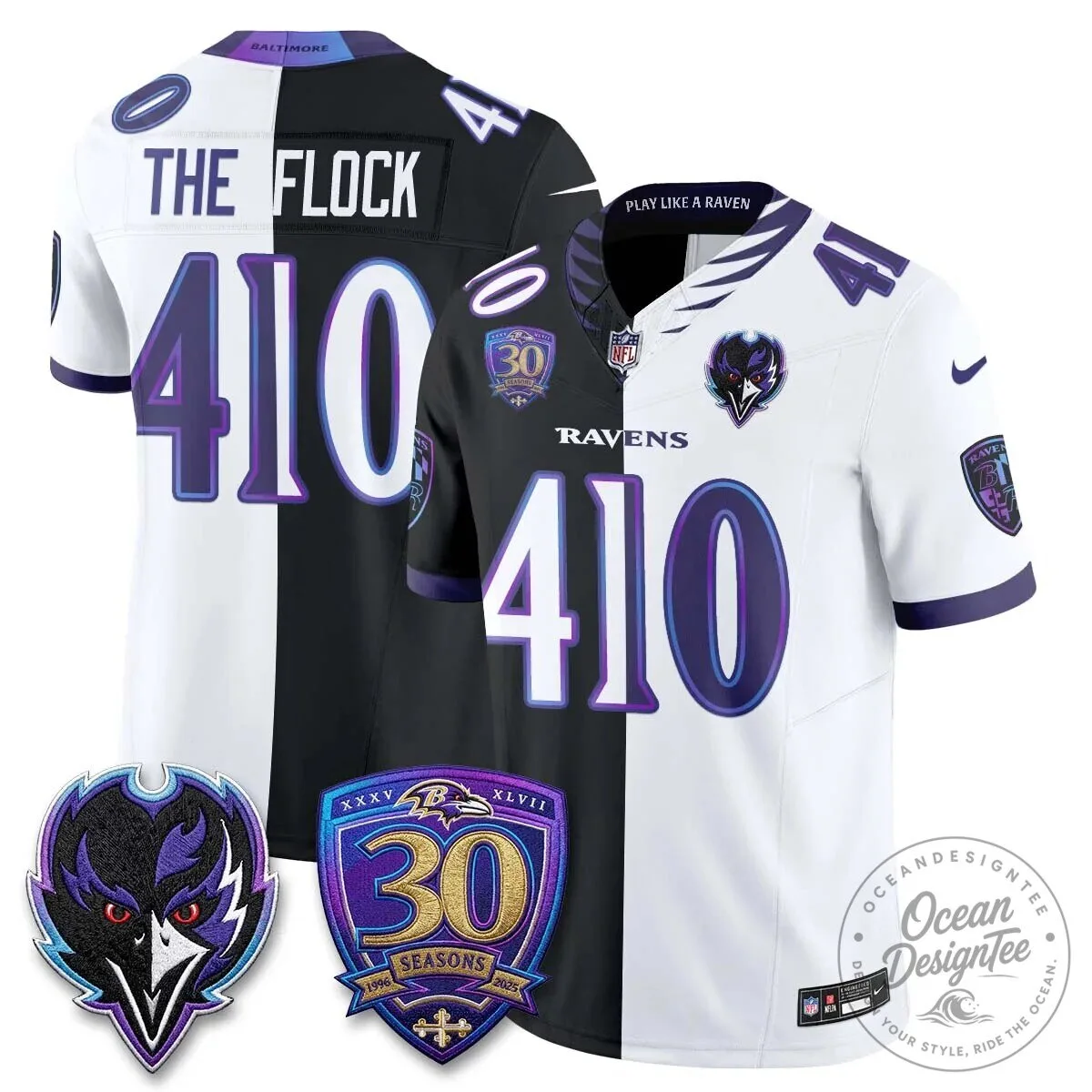 Lamar Jackson Baltimore Ravens Purple White Split Vapor Football Jersey 73 Lamar Jackson Baltimore Ravens Purple White Split Vapor Football Jersey