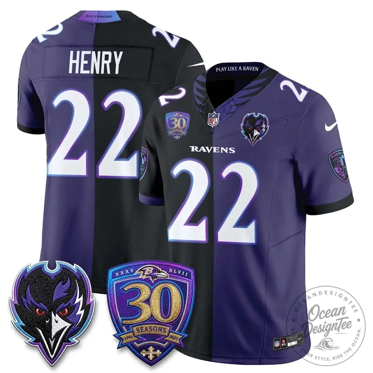 Lamar Jackson Baltimore Ravens Purple White Split Vapor Football Jersey 75 Lamar Jackson Baltimore Ravens Purple White Split Vapor Football Jersey