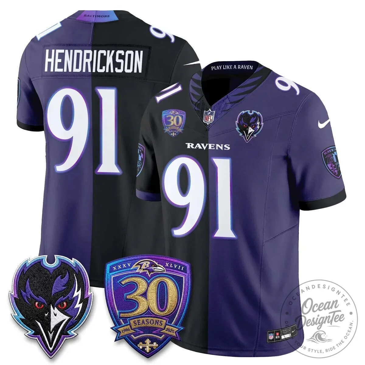 Lamar Jackson Baltimore Ravens Purple White Split Vapor Football Jersey 81 Lamar Jackson Baltimore Ravens Purple White Split Vapor Football Jersey