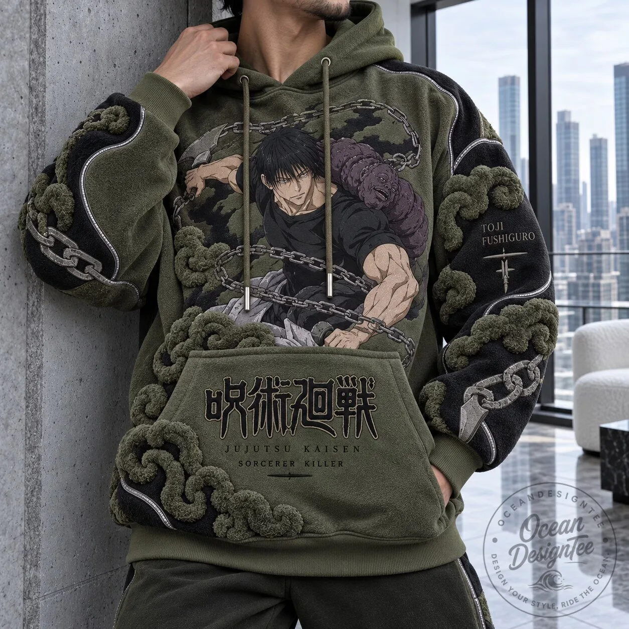 Jujutsu Kaisen Toji Fushiguro Anime Sorcerer Killer Graphic Hoodie