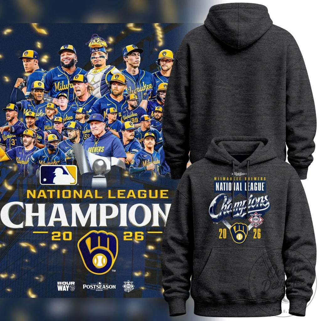 Milwaukee Brewers National League Champions 2026 Locker Room Hoodie Milwaukee Brewers National League Champions 2026 Locker Room Hoodie