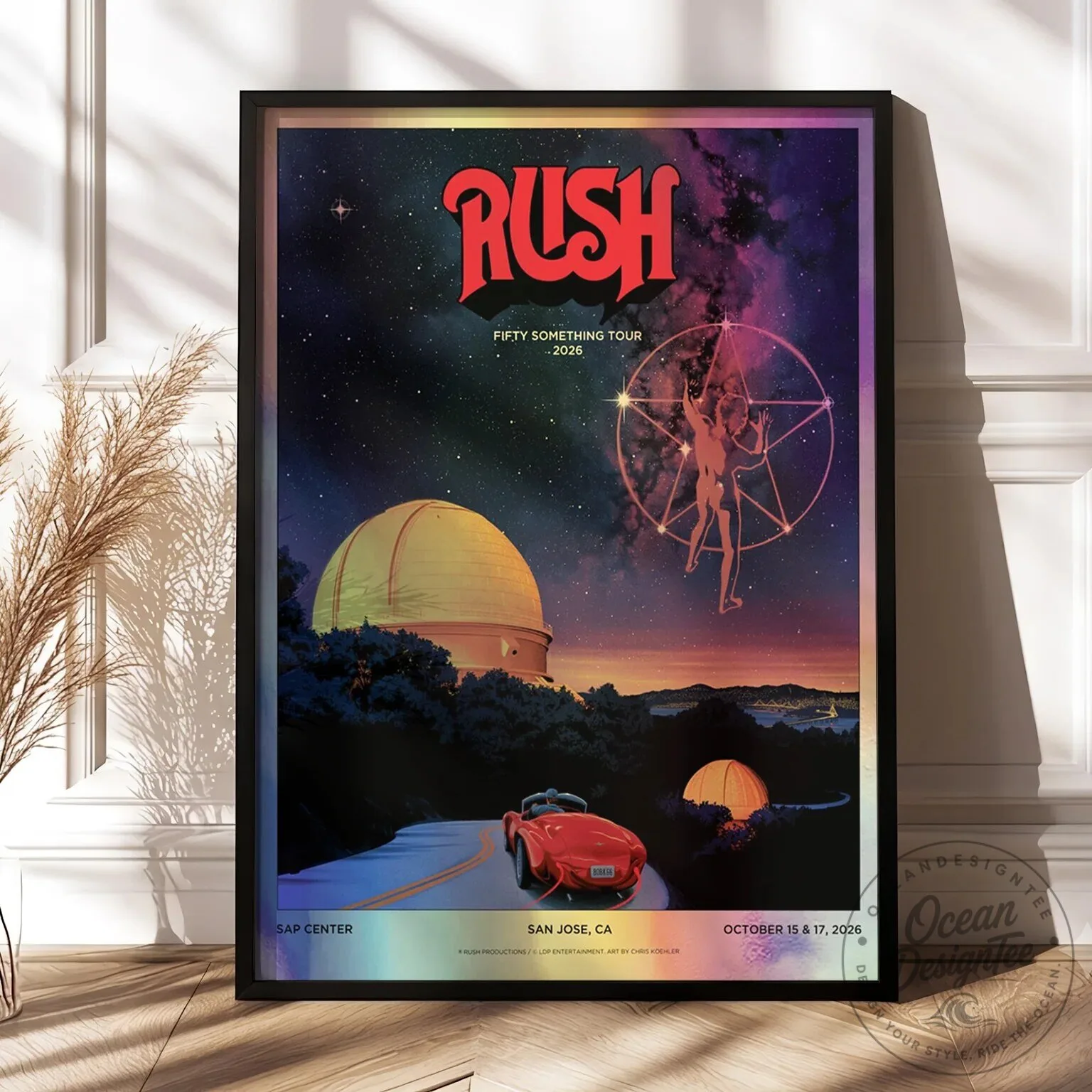 Rush Fifty Something Tour 2026 San Jose Concert Music Poster Wall Art