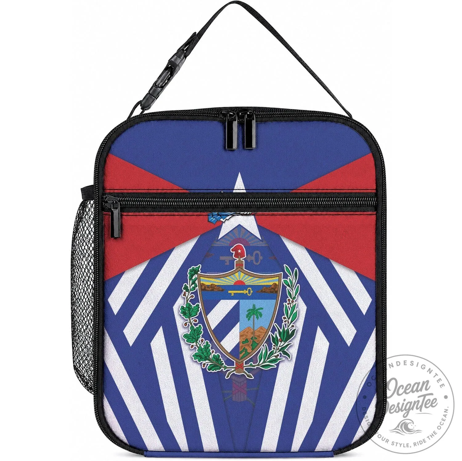 Cuba Flag Coat of Arms Insulated Lunch Bag for School and Work