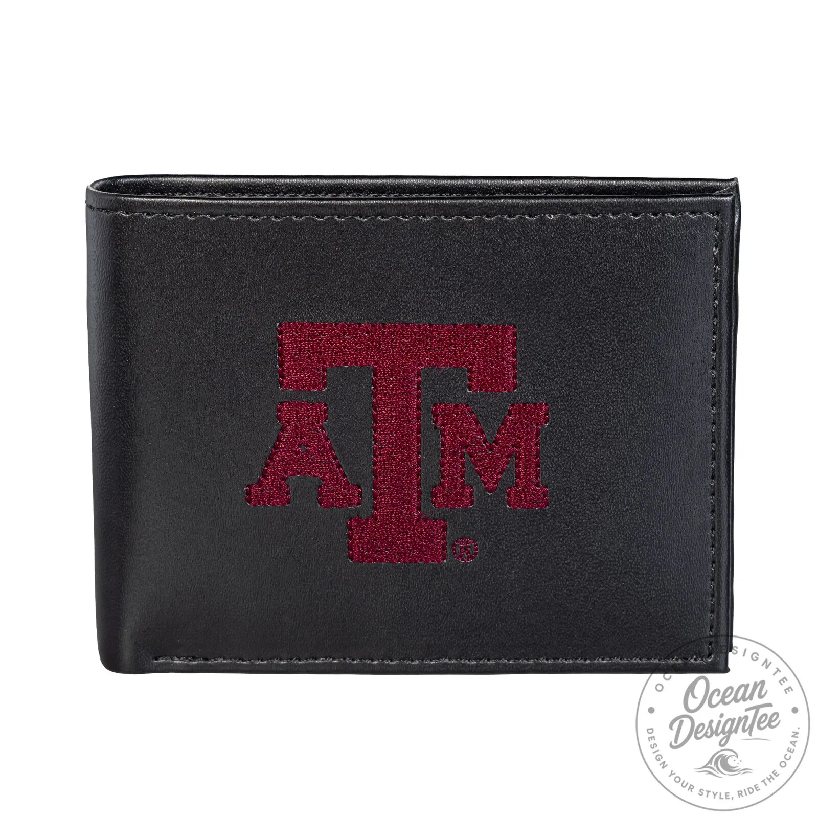 Texas A&M Aggies Embroidered Bi-Fold Wallet, Black Leather Men's Accessory 11 Texas A&M Aggies Embroidered Bi-Fold Wallet, Black Leather Men
