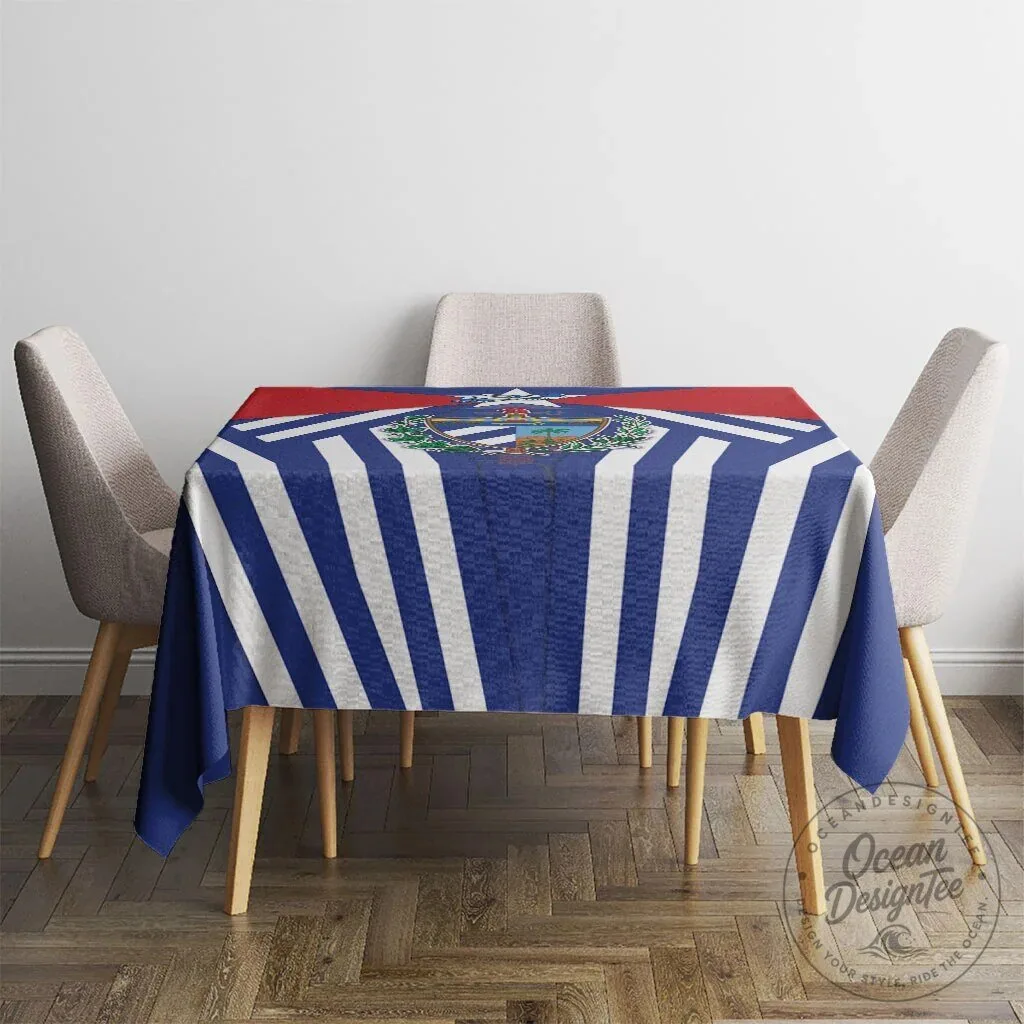 Cuban Flag Coat of Arms Patriotic Tablecloth 12 Cuban Flag Coat of Arms Patriotic Tablecloth