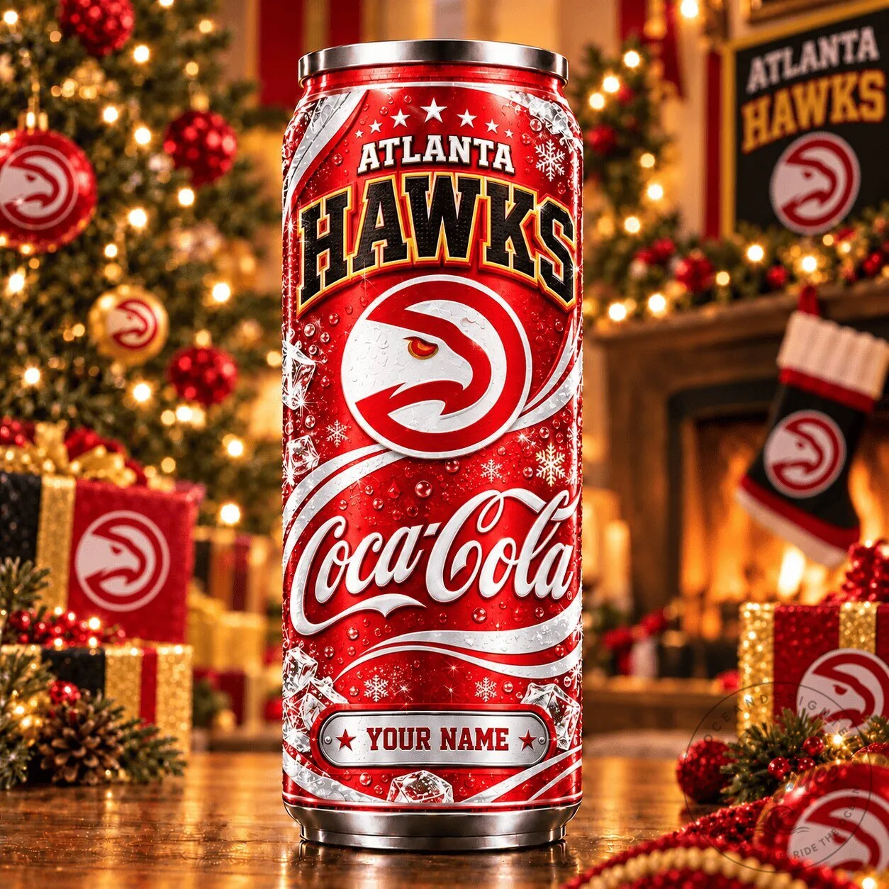 Atlanta Hawks Coca-Cola Personalized Insulated Stainless Steel Tumbler