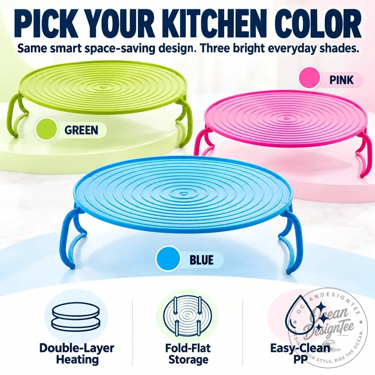 Microwave Plate Stacker and Heat-Resistant Trivet for Double Space 13 Microwave Plate Stacker and Heat-Resistant Trivet for Double Space