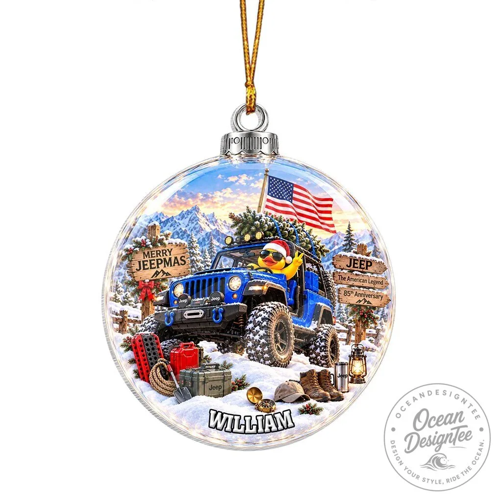 Personalized Jeep Christmas American Legend 85th Anniversary Ornament