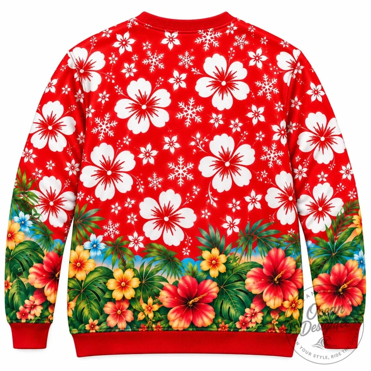 Funny Tropical Santa Belly Christmas Ugly Holiday Sweatshirt 13 Funny Tropical Santa Belly Christmas Ugly Holiday Sweatshirt
