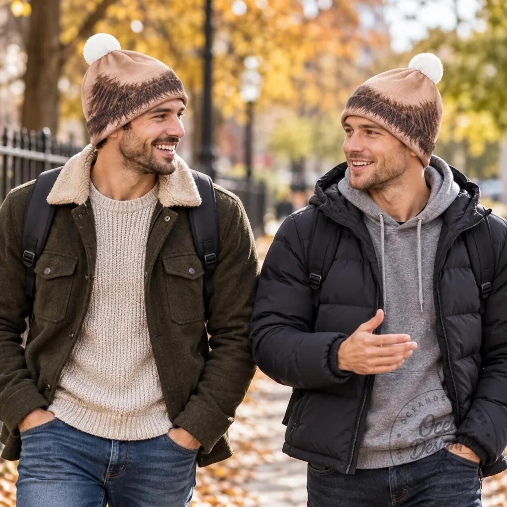 Funny Bald Head Beanie Hat with Realistic Hairline Print Gag Gift Funny Bald Head Beanie Hat with Realistic Hairline Print Gag Gift